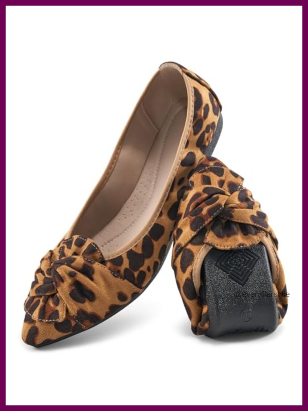 Dressy Pointed Toe Flats with Bow Cushioned Foldable Slip On Office